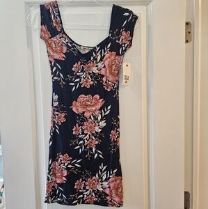 Billabong XS NWT Blue Floral Mini Dress